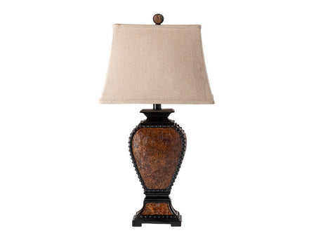 Tooled Leather Brown Table Lamp (Set of 2) by Crestview at Eve Furniture