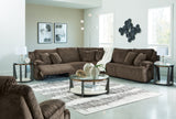 Top Tier 5-Piece Sectional with Recliner in Chocolate by Ashley at Eve Furniture