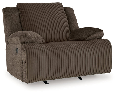 Top Tier 6-Piece Sectional with Recliner in Chocolate by Ashley at Eve Furniture