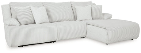 Top Tier Alloy 3-Piece RAF Chaise Reclining Sectional by Ashley at Eve Furniture