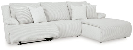 Top Tier Alloy 3-Piece RAF Chaise Reclining Sectional by Ashley at Eve Furniture