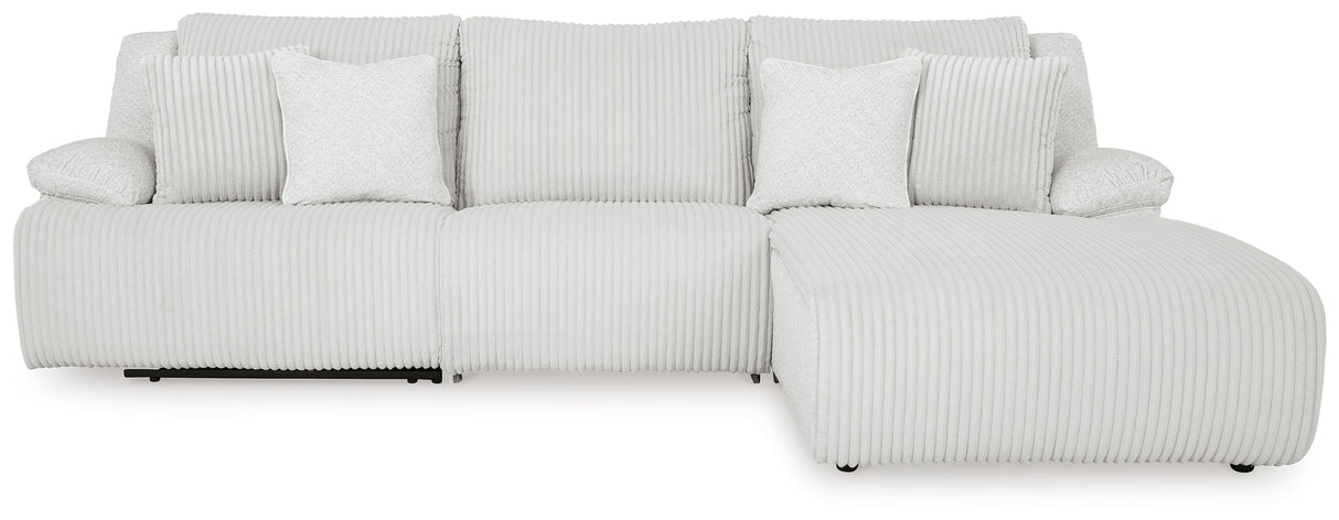 Top Tier Alloy 3-Piece RAF Chaise Reclining Sectional by Ashley at Eve Furniture