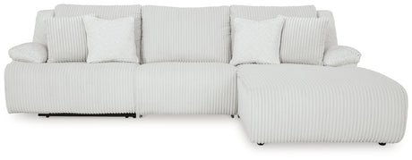 Top Tier Alloy 3-Piece RAF Chaise Reclining Sectional by Ashley at Eve Furniture