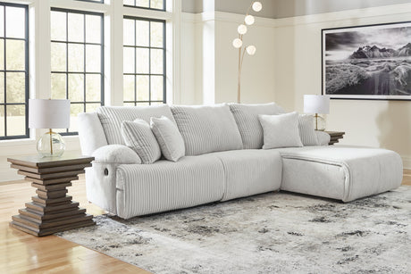 Top Tier Alloy 3-Piece RAF Chaise Reclining Sectional by Ashley at Eve Furniture
