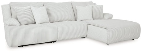 Top Tier Alloy 3-Piece RAF Chaise Reclining Sectional by Ashley at Eve Furniture