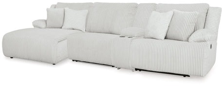 Top Tier Alloy 4-Piece Left Arm Facing (Left Arm Facing (LAF)) Chaise Reclining Sectional by Ashley at Eve Furniture