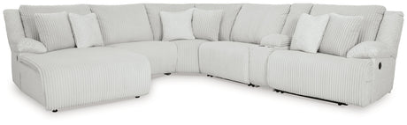 Top Tier Alloy 6-Piece Manual Reclining Modular Sectional with LAF Chaise and Console by Ashley at Eve Furniture