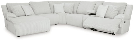 Top Tier Alloy 6-Piece Manual Reclining Modular Sectional with LAF Chaise and Console by Ashley at Eve Furniture