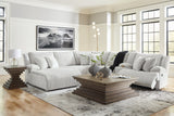 Top Tier Alloy 6-Piece Manual Reclining Modular Sectional with LAF Chaise and Console by Ashley at Eve Furniture