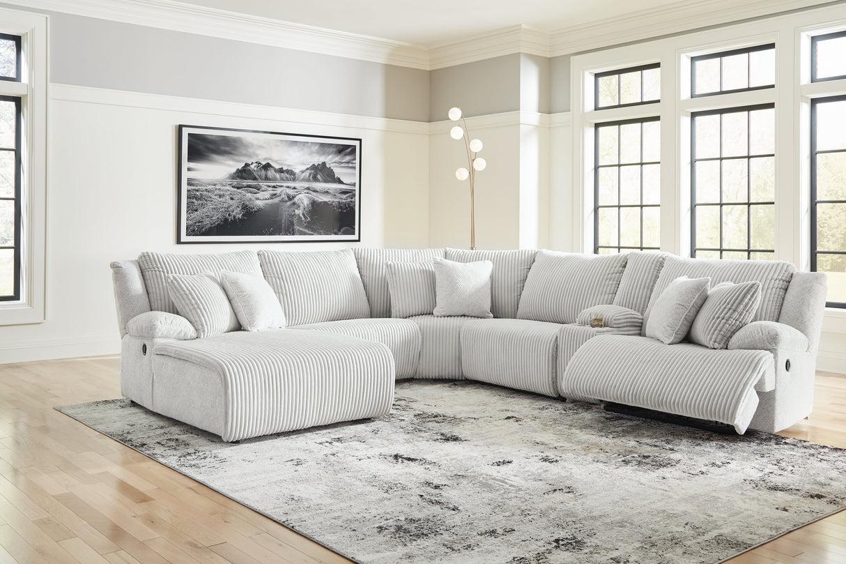 Top Tier Alloy 6-Piece Manual Reclining Modular Sectional with LAF Chaise and Console by Ashley at Eve Furniture