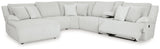 Top Tier Alloy 6-Piece Manual Reclining Modular Sectional with LAF Chaise and Console by Ashley at Eve Furniture