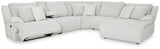 Top Tier Alloy 6-Piece Manual Reclining Modular Sectional with (RAF) Chaise and Console by Ashley at Eve Furniture
