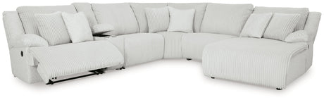 Top Tier Alloy 6-Piece Manual Reclining Modular Sectional with (RAF) Chaise and Console by Ashley at Eve Furniture