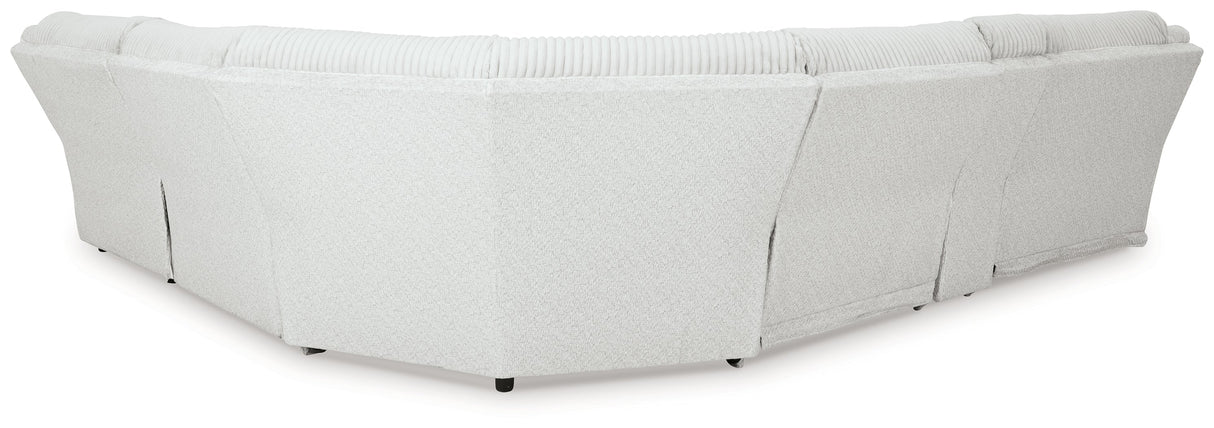 Top Tier Alloy 6-Piece Manual Reclining Modular Sectional with (RAF) Chaise and Console by Ashley at Eve Furniture