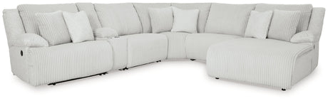 Top Tier Alloy 6-Piece Manual Reclining Modular Sectional with (RAF) Chaise and Console by Ashley at Eve Furniture