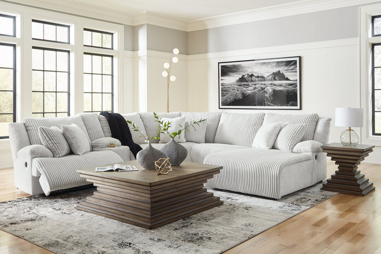 Top Tier Alloy 6-Piece Manual Reclining Modular Sectional with (RAF) Chaise and Console by Ashley at Eve Furniture