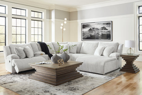 Top Tier Alloy 6-Piece Manual Reclining Modular Sectional with (RAF) Chaise and Console by Ashley at Eve Furniture