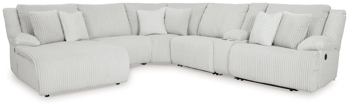Top Tier alloy 6-Piece Reclining Sectional with Left Arm Facing (Left Arm Facing (LAF)) Chaise by Ashley at Eve Furniture