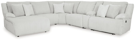 Top Tier alloy 6-Piece Reclining Sectional with Left Arm Facing (Left Arm Facing (LAF)) Chaise by Ashley at Eve Furniture