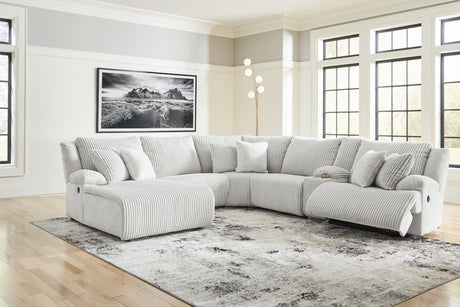 Top Tier alloy 6-Piece Reclining Sectional with Left Arm Facing (Left Arm Facing (LAF)) Chaise by Ashley at Eve Furniture