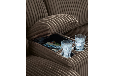 Top Tier Chocolate 3-Piece Reclining Modular Sectional with (RAF) Chaise and Console by Ashley at Eve Furniture