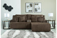 Top Tier Chocolate 3-Piece Reclining Modular Sectional with (RAF) Chaise and Console by Ashley at Eve Furniture