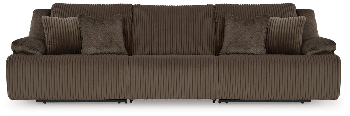 Top Tier Chocolate 3-Piece Manual Reclining Modular Sofa by Ashley at Eve Furniture