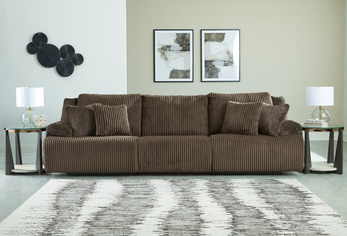 Top Tier Chocolate 3-Piece Manual Reclining Modular Sofa by Ashley at Eve Furniture