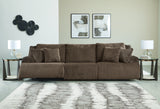Top Tier Chocolate 3-Piece Manual Reclining Modular Sofa by Ashley at Eve Furniture
