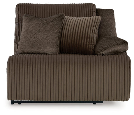 Top Tier Chocolate 4-Piece LAF Chaise Reclining Sectional by Ashley at Eve Furniture