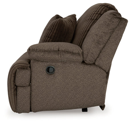Top Tier Chocolate 4-Piece LAF Chaise Reclining Sectional by Ashley at Eve Furniture