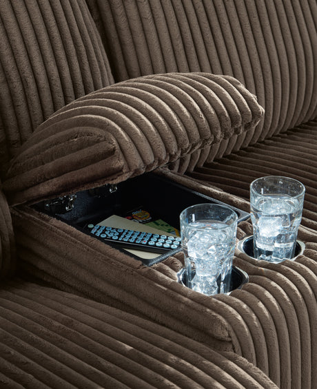 Top Tier Chocolate 4-Piece LAF Chaise Reclining Sectional by Ashley at Eve Furniture