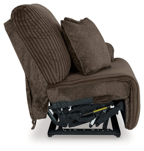 Top Tier Chocolate 4-Piece LAF Chaise Reclining Sectional by Ashley at Eve Furniture