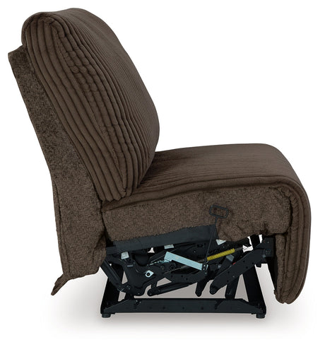 Top Tier Chocolate 4-Piece LAF Chaise Reclining Sectional by Ashley at Eve Furniture