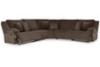 Top Tier Chocolate 5-Piece Manual Reclining Modular Sectional by Ashley at Eve Furniture