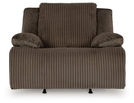 Top Tier Chocolate Oversized Manual Rocker Recliner by Ashley at Eve Furniture