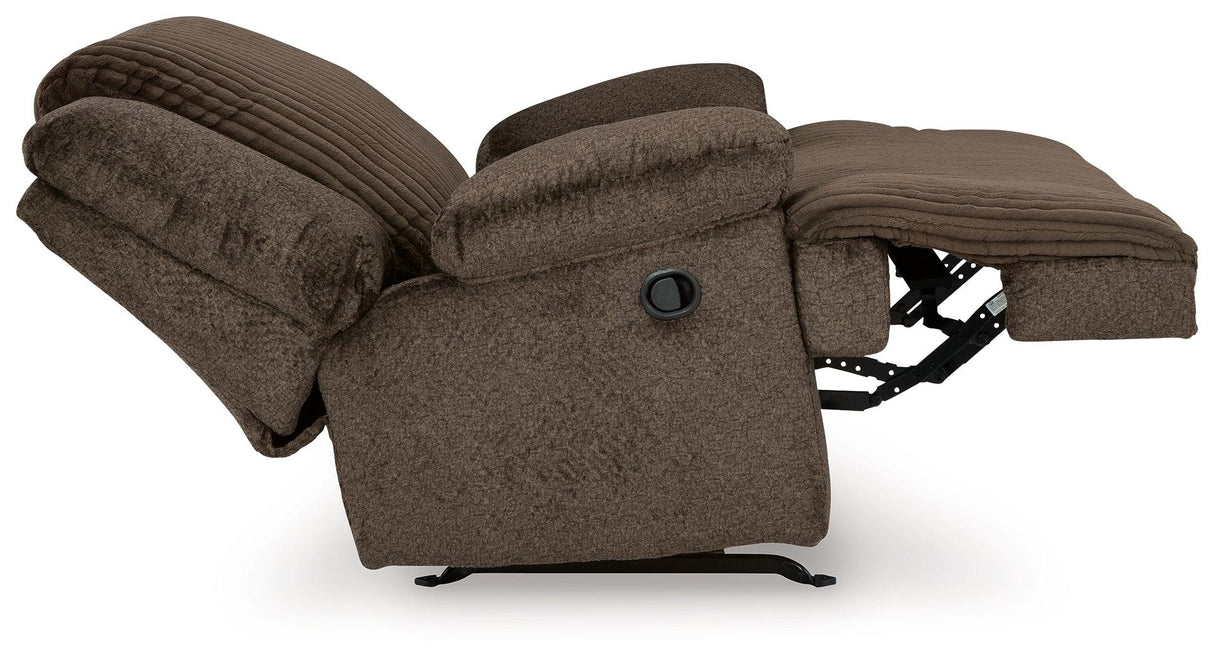 Top Tier Chocolate Oversized Manual Rocker Recliner by Ashley at Eve Furniture
