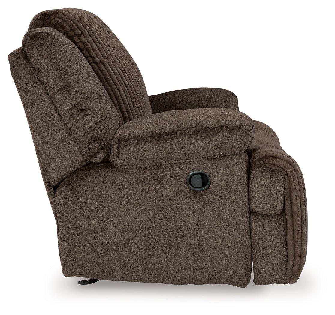 Top Tier Chocolate Oversized Manual Rocker Recliner by Ashley at Eve Furniture