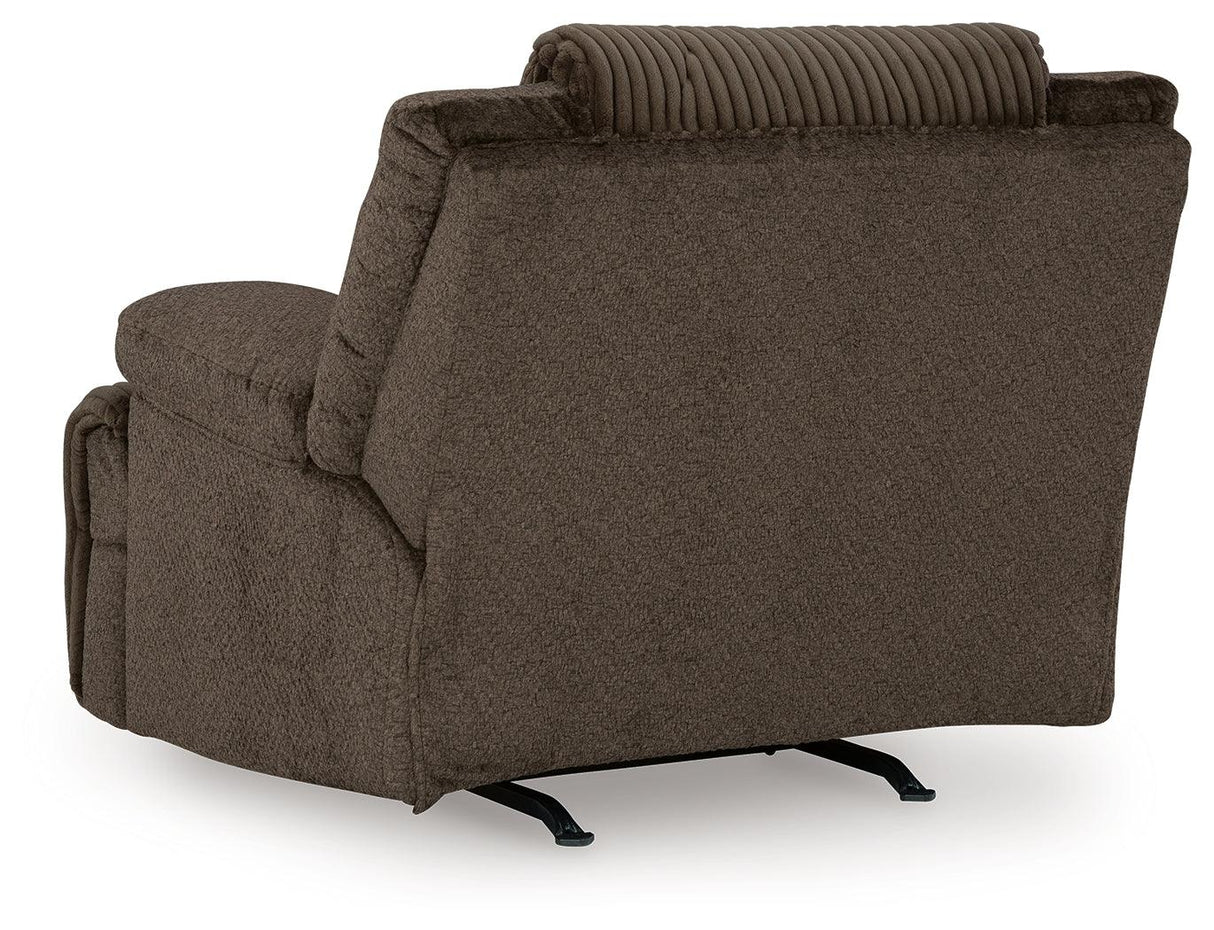 Top Tier Chocolate Oversized Manual Rocker Recliner by Ashley at Eve Furniture
