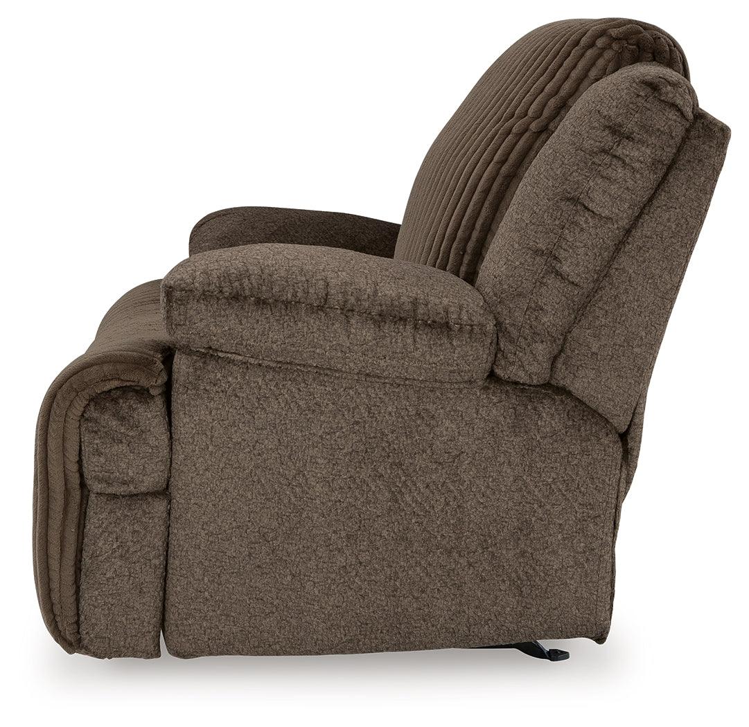 Top Tier Chocolate Oversized Manual Rocker Recliner by Ashley at Eve Furniture