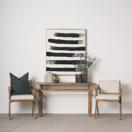 Topanga I Cream Fabric Wrap Medium Brown Wooden Frame Dining Chair by Mercana at Eve Furniture
