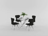 Topeka Chrome Round Dining Table by Homelegance at Eve Furniture