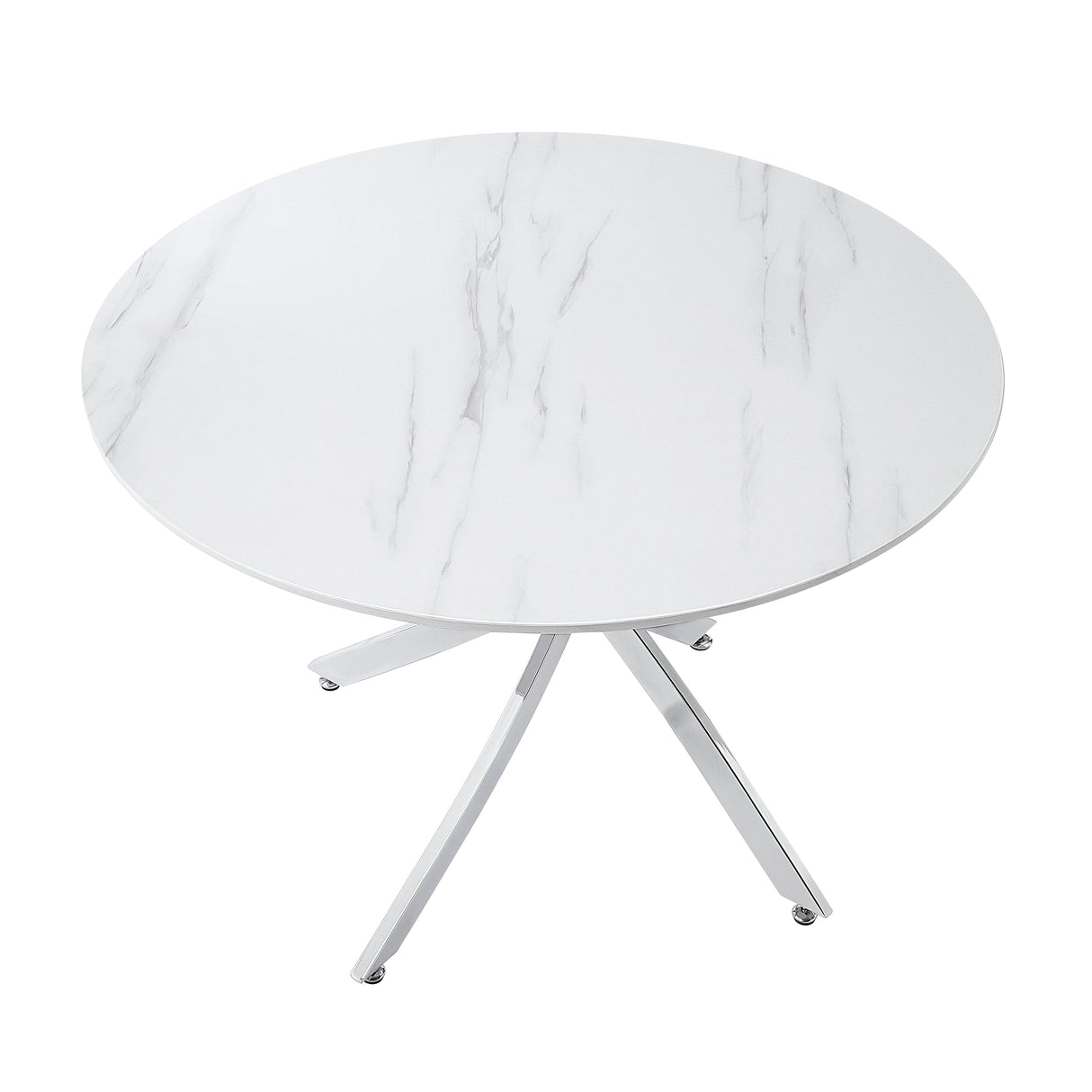 Topeka Chrome Round Dining Table by Homelegance at Eve Furniture