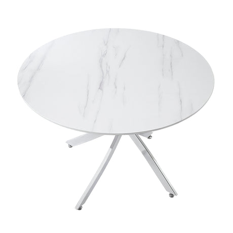Topeka Chrome Round Dining Table by Homelegance at Eve Furniture