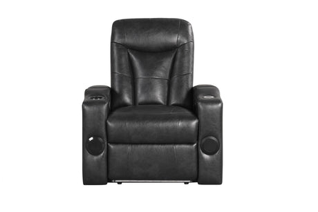 Topgun Black Power Reclining Chair (Bluetooth Speaker + Led Light) by Happy Homes at Eve Furniture