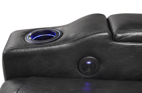 Topgun Black Power Reclining Chair (Bluetooth Speaker + Led Light) by Happy Homes at Eve Furniture