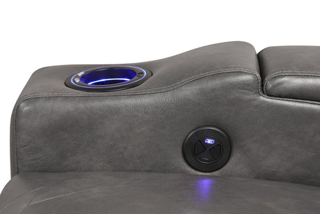 Topgun Dark Gray Power Reclining Chair (Bluetooth Speaker + Led Light) by Happy Homes at Eve Furniture
