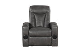 Topgun Dark Gray Power Reclining Chair (Bluetooth Speaker + Led Light) by Happy Homes at Eve Furniture