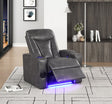 Topgun Dark Gray Power Reclining Chair (Bluetooth Speaker + Led Light) by Happy Homes at Eve Furniture