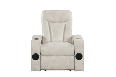 Topgun Ivory Power Reclining Chair (Bluetooth Speaker + Led Light) by Happy Homes at Eve Furniture